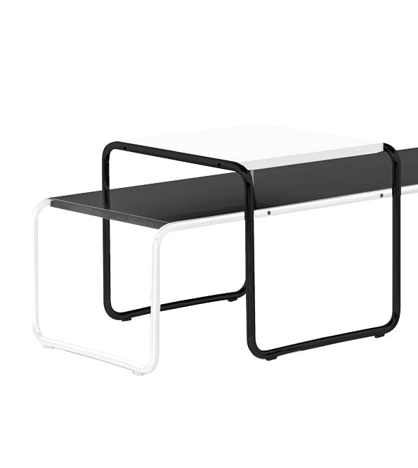 Laccio Coffee Table and stool in with black / white frame and laminate top