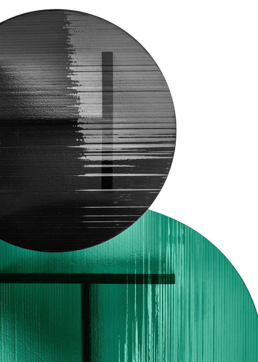 Gliss Coffee Table Green and Smoked DV Glass by FIAM