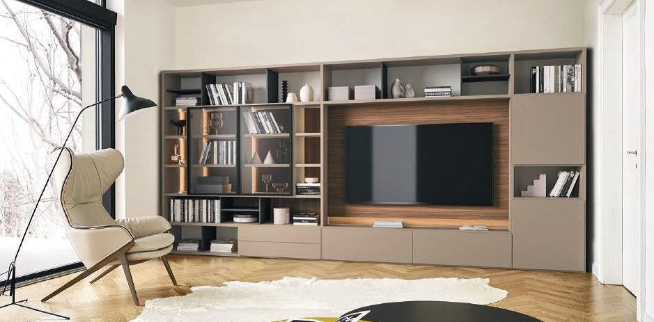 Sanggiacomo MODO Composition M6C60 Entertainment Bookcase Wall Unit