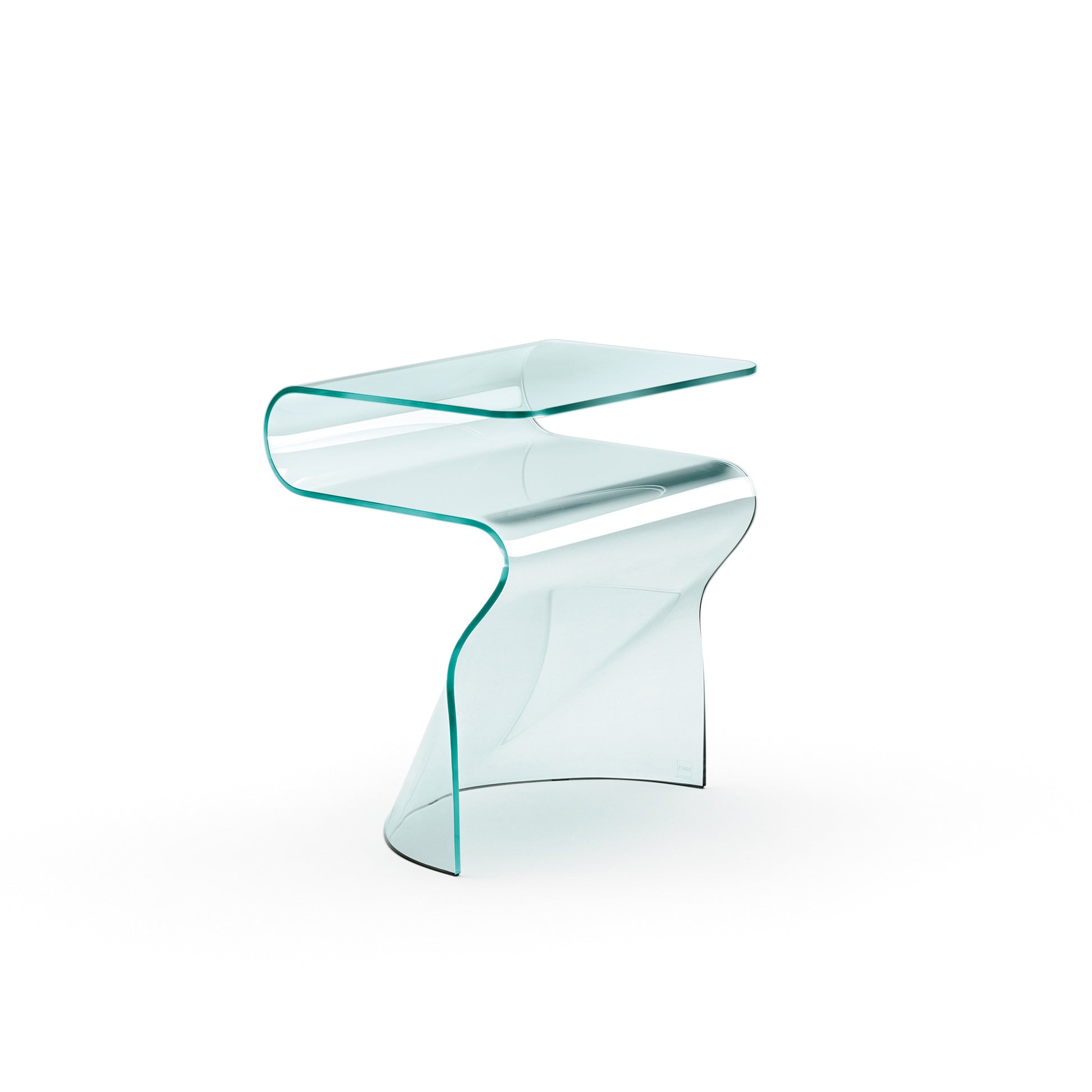 Toki – Curved Glass Bedside Table by FIAM Italia
