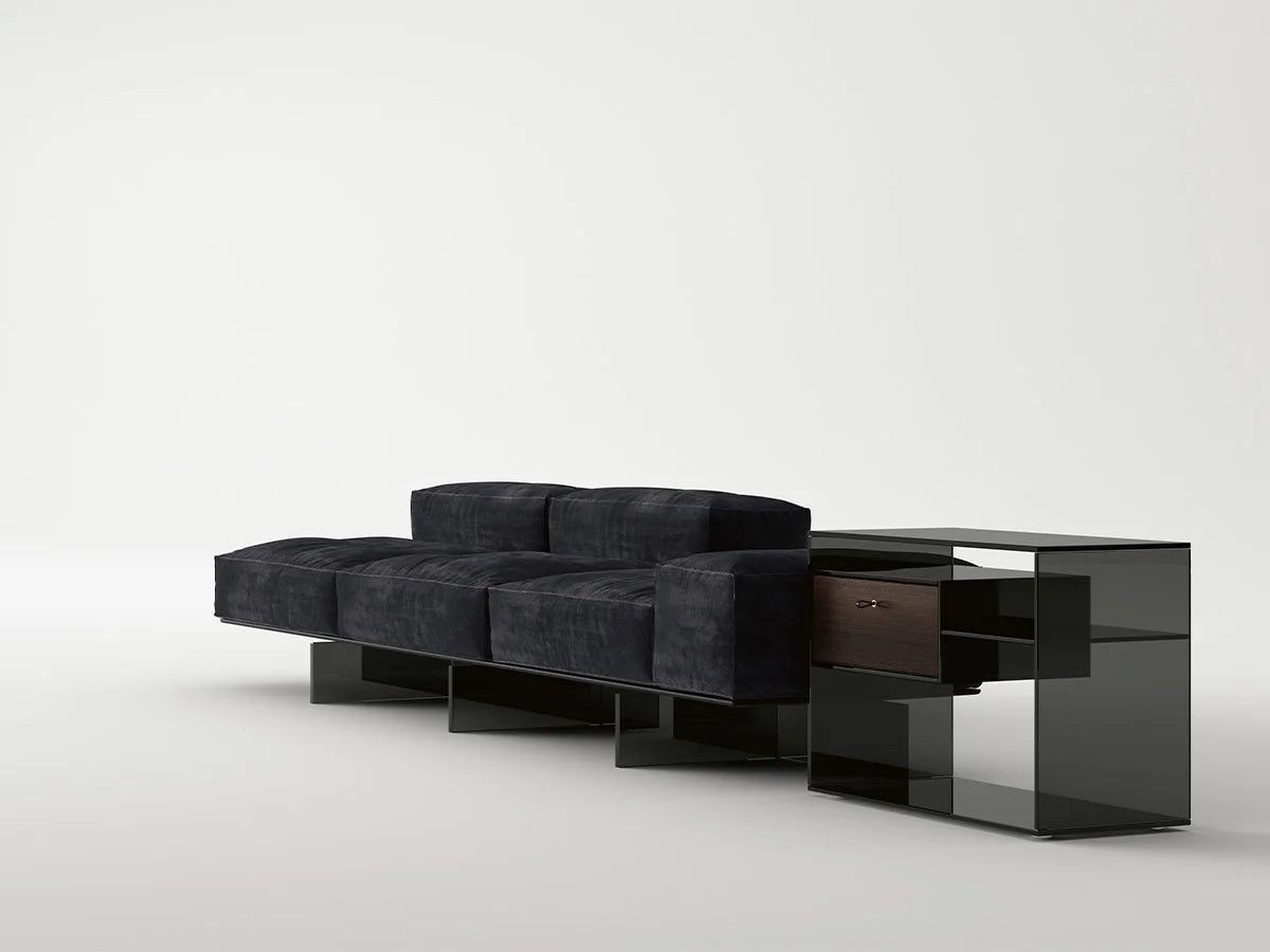 Tonelli Soft Glass SG071 Sofa + Liber Side Table