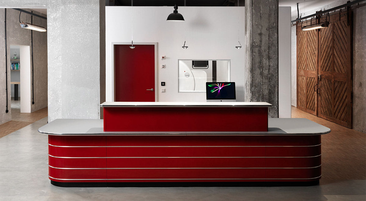 Classic Reception Desks - Mueller Metal Lobby Office Reception