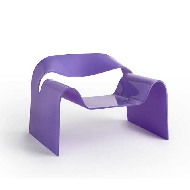Lounge Chair - Fiam Ghost Lounge Chair RAL back-painted
