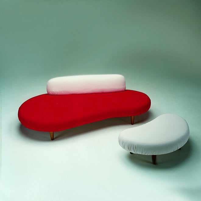 Alivar Freeform Sofa in red and white