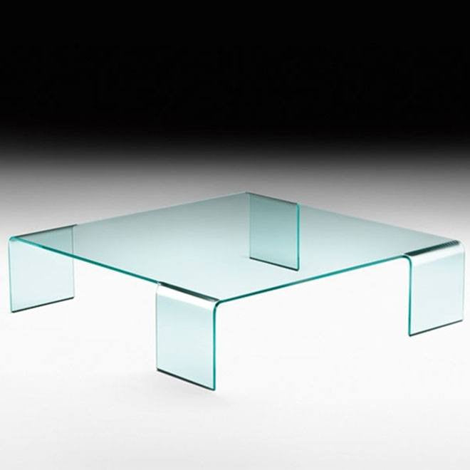 Fiam Neutra Coffee Table in Transparent Curved GLass