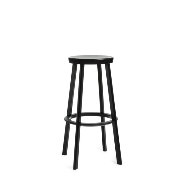Magis Matte Black Déjà-Vu Stool by Naoto Fukasawa – Minimalist Aluminum Design