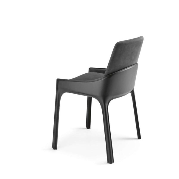 Modern black chair on a white background
