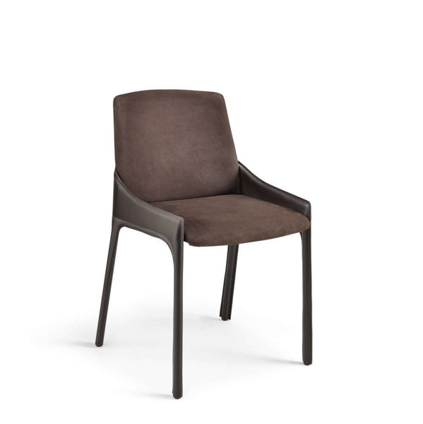 Brown Fiam chair with black legs on a white background