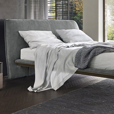 SanGiacomo Peplo Vintage Pelle Leather Bed with Thermo-treated Oak