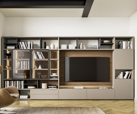 Sanggiacomo MODO Composition M6C60 Entertainment Bookcase Wall Unit