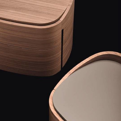 Sangiacomo Babila Walnut Nightstand with Lacquer Top