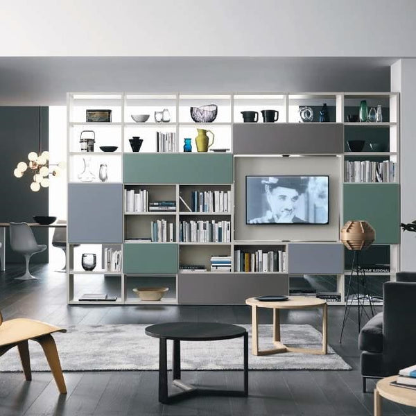 Sangiacomo M6C90 Double-Sided Bookcase Divider with 360 Swivel TV Panel