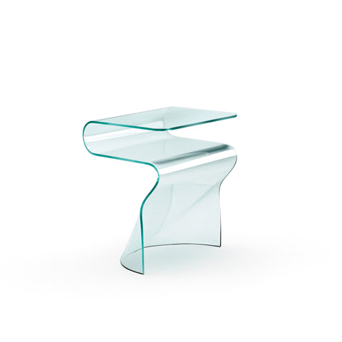 Toki – Curved Glass Bedside Table by FIAM Italia