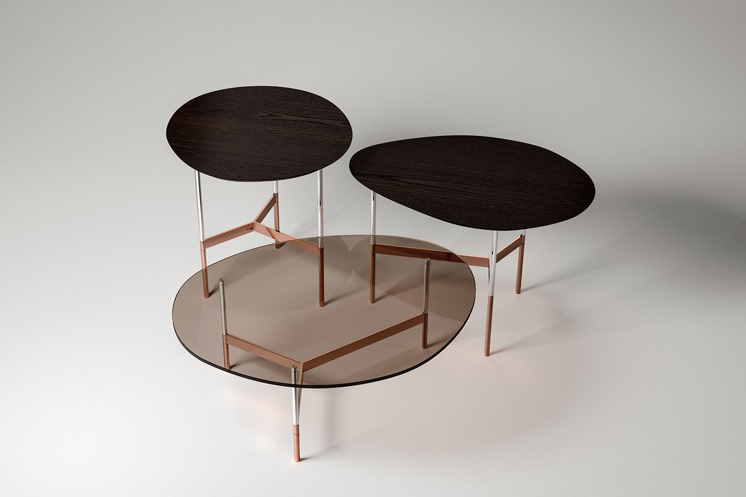 Tonelli After Bronze Glass and Siberian Ash with Polished Copper Base