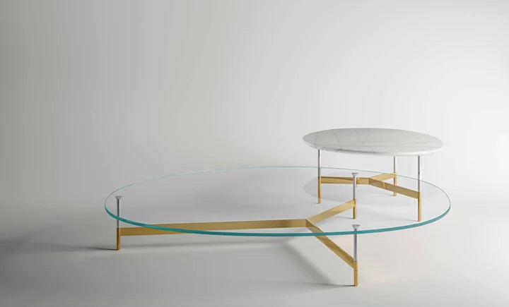 Tonelli After Extraclear Glass and Domuus White with Polished Copper Base