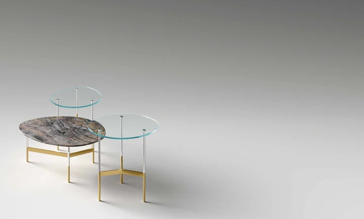 Tonelli After Extraclear Glass and Orobico Gold Marble with Polished Gold Base