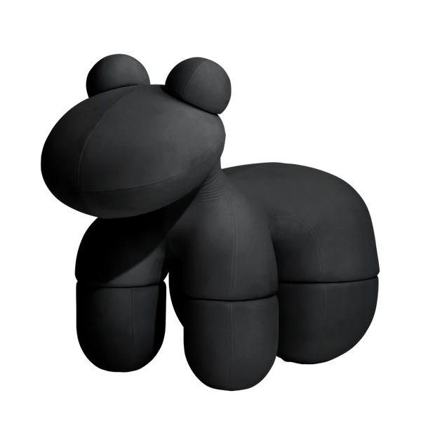 Front view of the Pony Chair by Eero Aarnio in black fabric