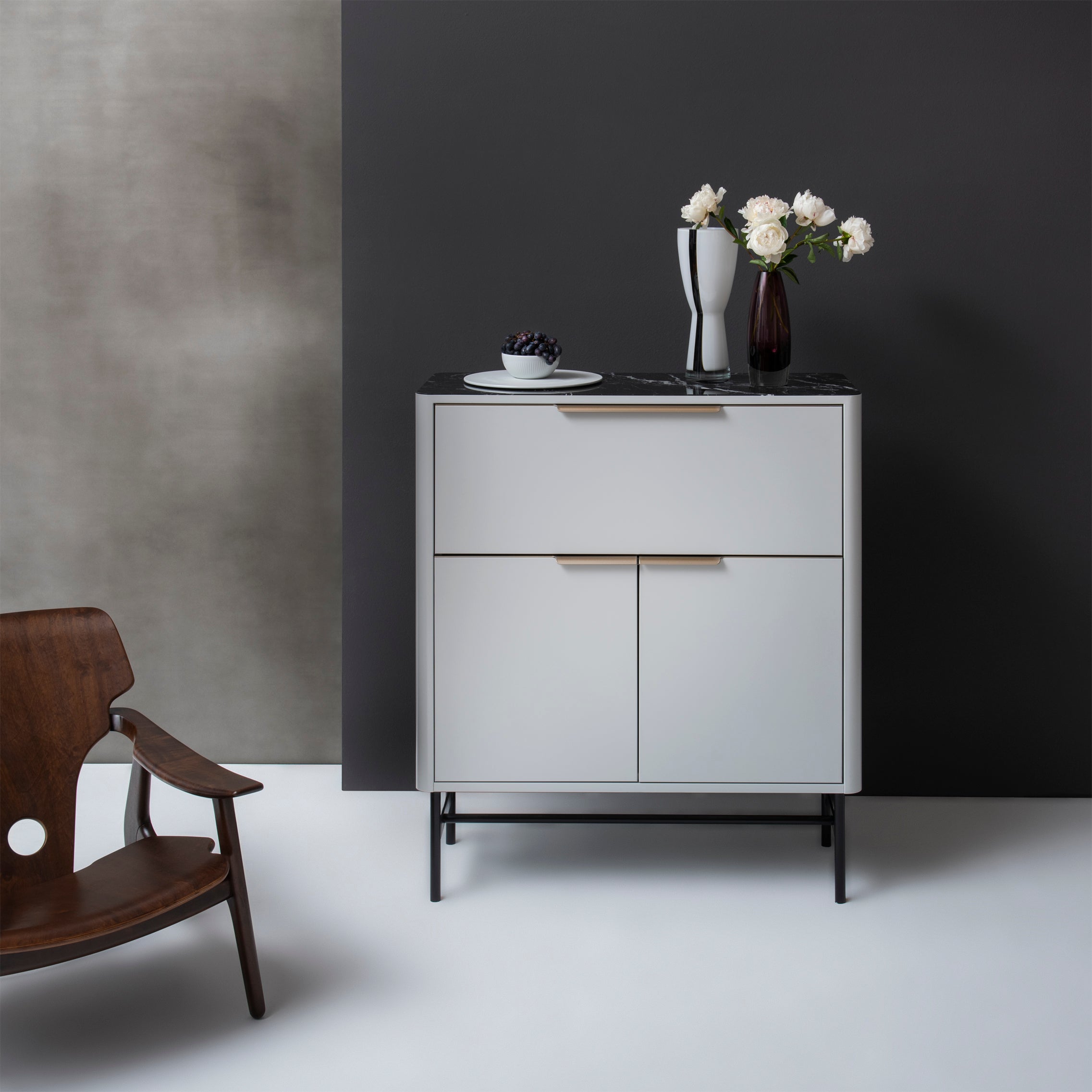 S50 H5-2 with drop down and swing doors over high tubular leg frame