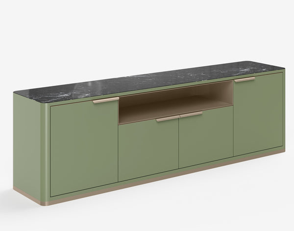 Sideboard S 50 H3-4 with built-in element and Nero Marquina black marble top