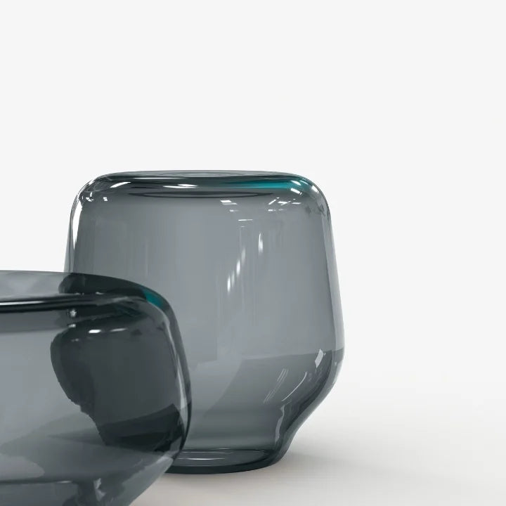 Oasis coffee table made of Murano blown glass in smoked color