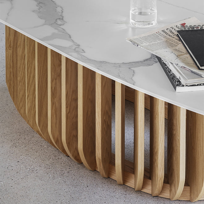 Dining Tables_Juice Miniforms_White Ceramic_Flamed Oak