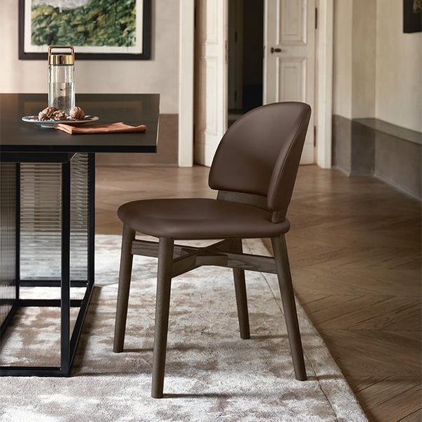 Dining Chairs - Easy Lloyd FIAM - Italian Wood Leather Chair