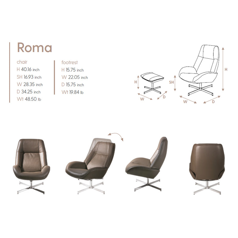 KEBE Roma Recliner Chair with Footrest