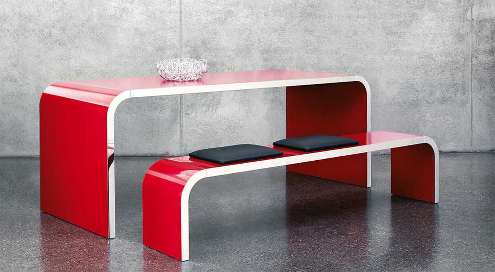 M11 Bench by Müller Möbel – Modern Metal Lacquered Bench