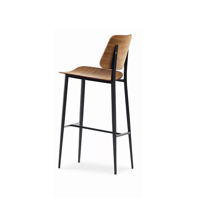 Midj Joe H75 Stool | Metal Walnut Bar Stools – modernpalette