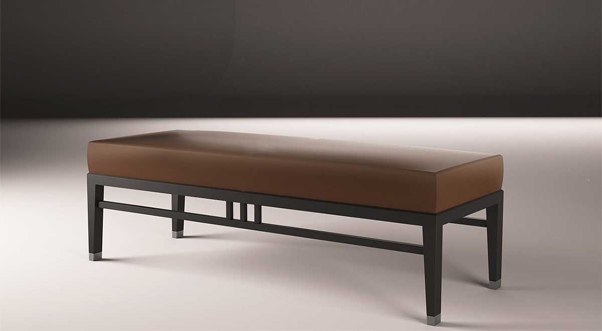 Oriental Bench by Alivar – Sculptural Modern Bench in Wood and Metal