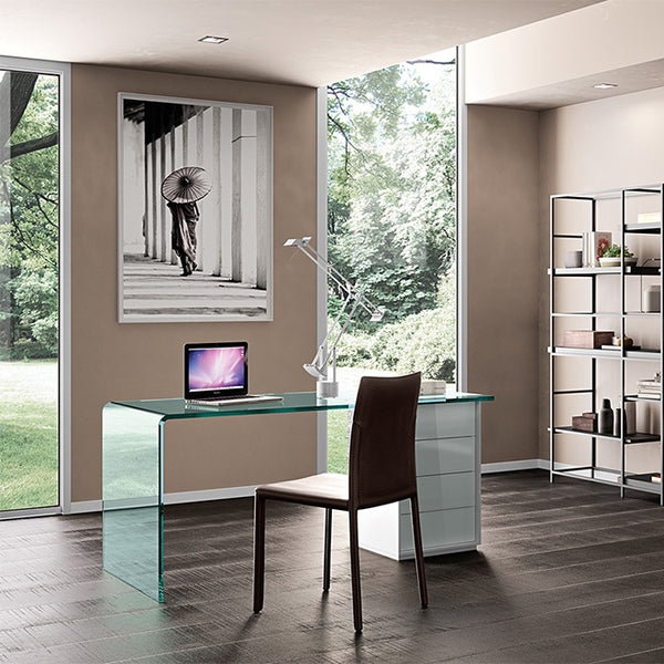 Rialto-L Curved Glass Desk FIAM