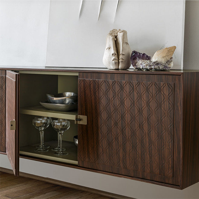 Decorated Rosewood ALIVAR Oriental Sideboard