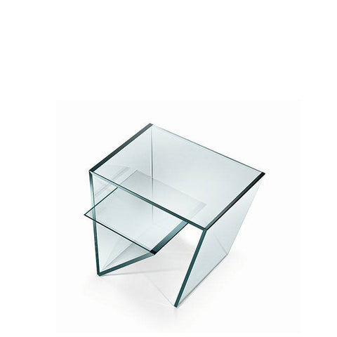 Tonelli Zen Glass Side Table – Modern angular side table designed by Gonzo & Vicari, made in Italy